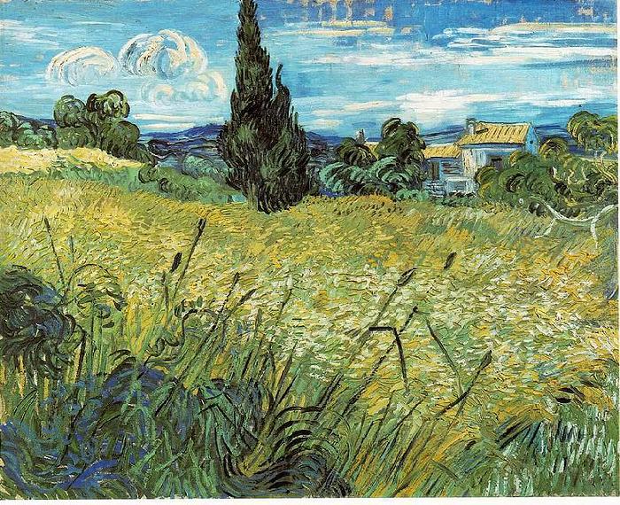 Vincent Van Gogh Green Wheat Field with Cypress France oil painting art
